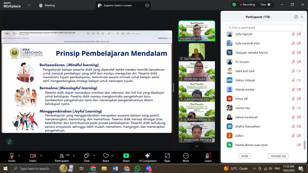 Praktisi Mengajar PAI UNJ: Dr. Suparno Hadirkan Inspirasi Kurikulum Berbasis Data dan Nilai