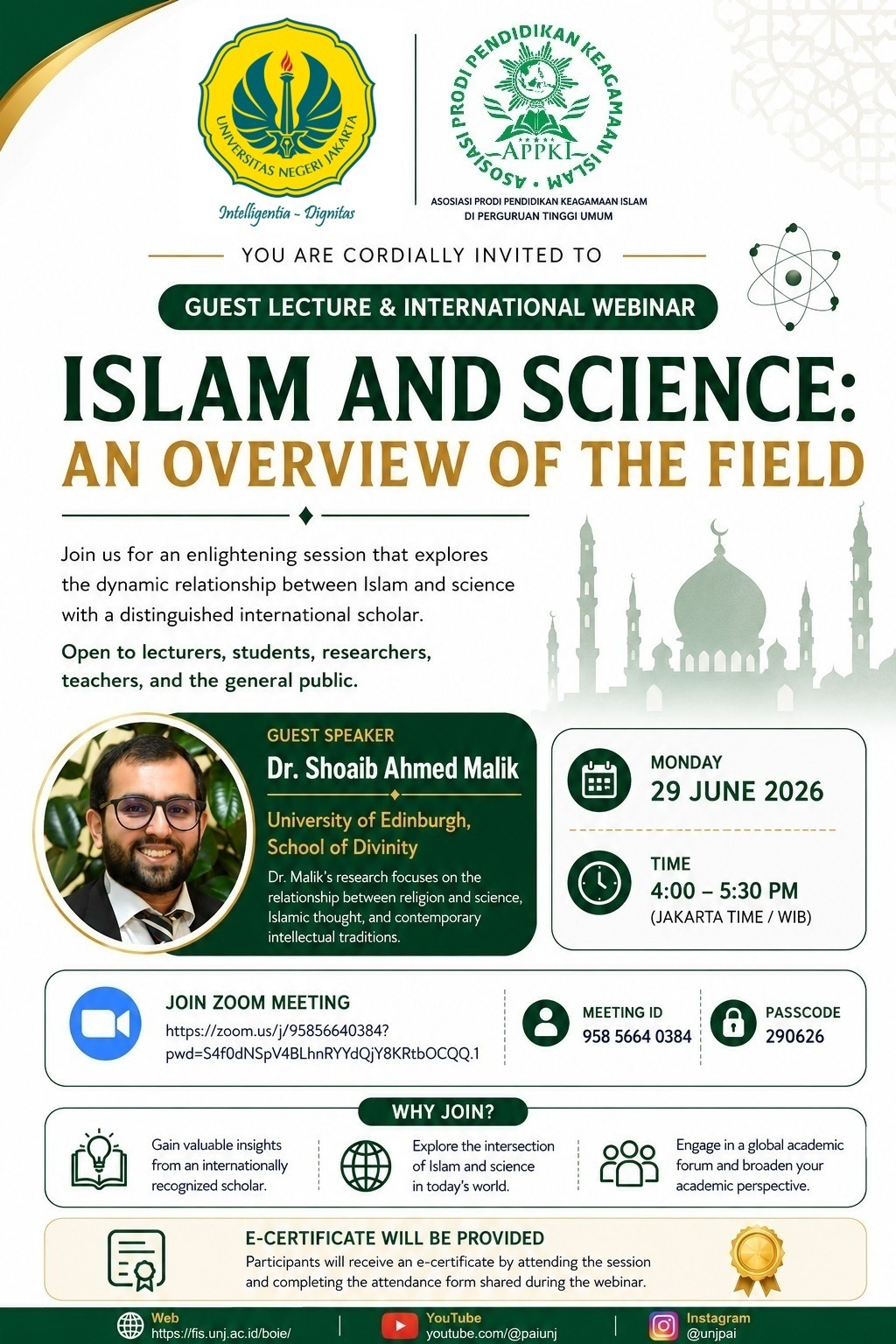 PAI UNJ dan APPKI Hadirkan Forum Internasional Bahas Relasi Islam dan Sains, Perkuat Perspektif Global Calon Pendidik