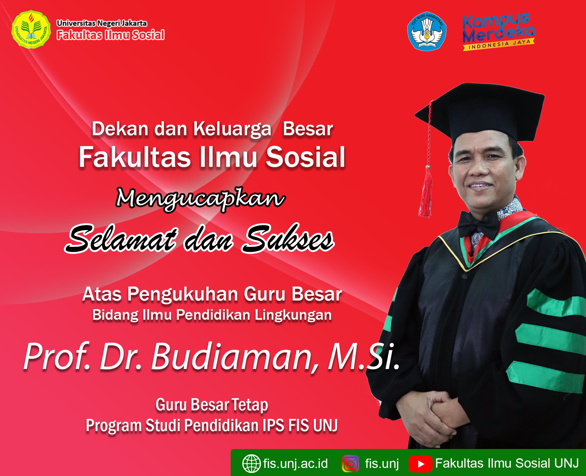 Pengukuhan Guru Besar – Fakultas Ilmu Sosial UNJ